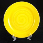 Тарелка мелкая с бортом (утолщенный край) 21 см, желтая
