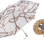 Біла складна парасолька з принтом ланцюжків Pasotti