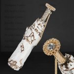 Біла складна парасолька з принтом ланцюжків Pasotti