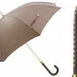 Парасолька Pied de Poule з ручкою з шипованою шкіри