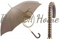 Парасолька Pied de Poule з ручкою з шипованою шкіри