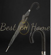 Парасолька Milford з плетеною шкіряною ручкою