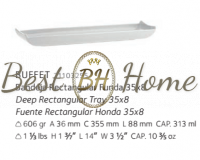 Блюдо прямоугольное 35 x 8 см.  BUFFET WHITE