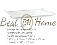 Блюдо прямоугольное 50 x 15 см. BUFFET WHITE