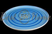 Блюдо круглое, плоское, для пиццы, 30 см, синие