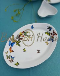 Блюдо овальное 330 см3  Бабочки