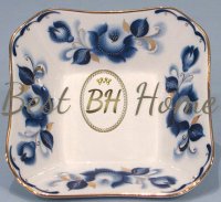 Салатник 450 см3 кобальт, заводной край золото