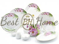 Сервіз столовий 37 предметів 4 види тарілок Бамбукова орхідея