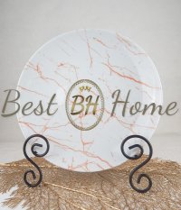 Тарелка 270 мм мелкая Универсал (без борта) Мрамор персиковый